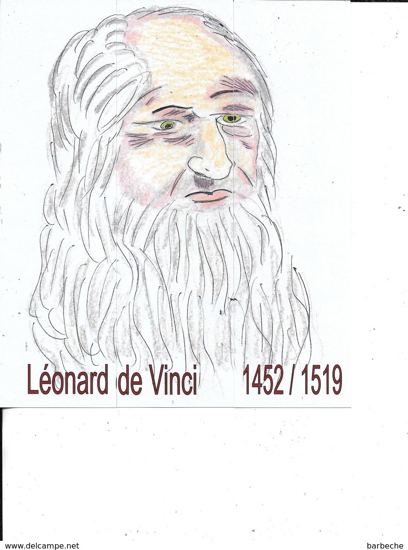 3 Marque- Pages LEONARD DE VINCI  à L' Occasion Du Salon De La Carte Postale De MONTBELIARD - Bladwijzers