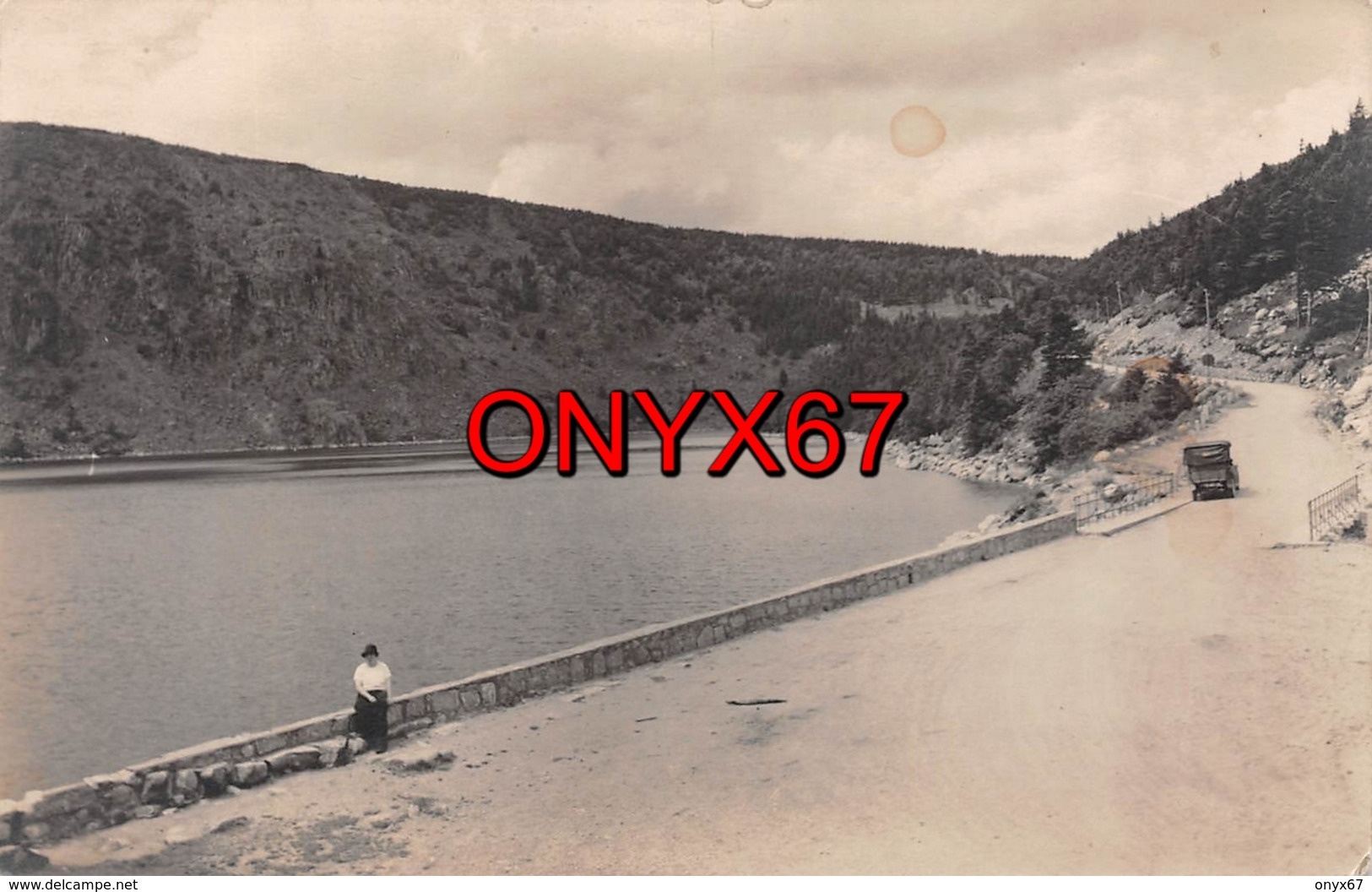 Carte Postale Photo LAC BLANC (68-Haut-Rhin-Orbey) Le Lac Bus Voiture - Orbey