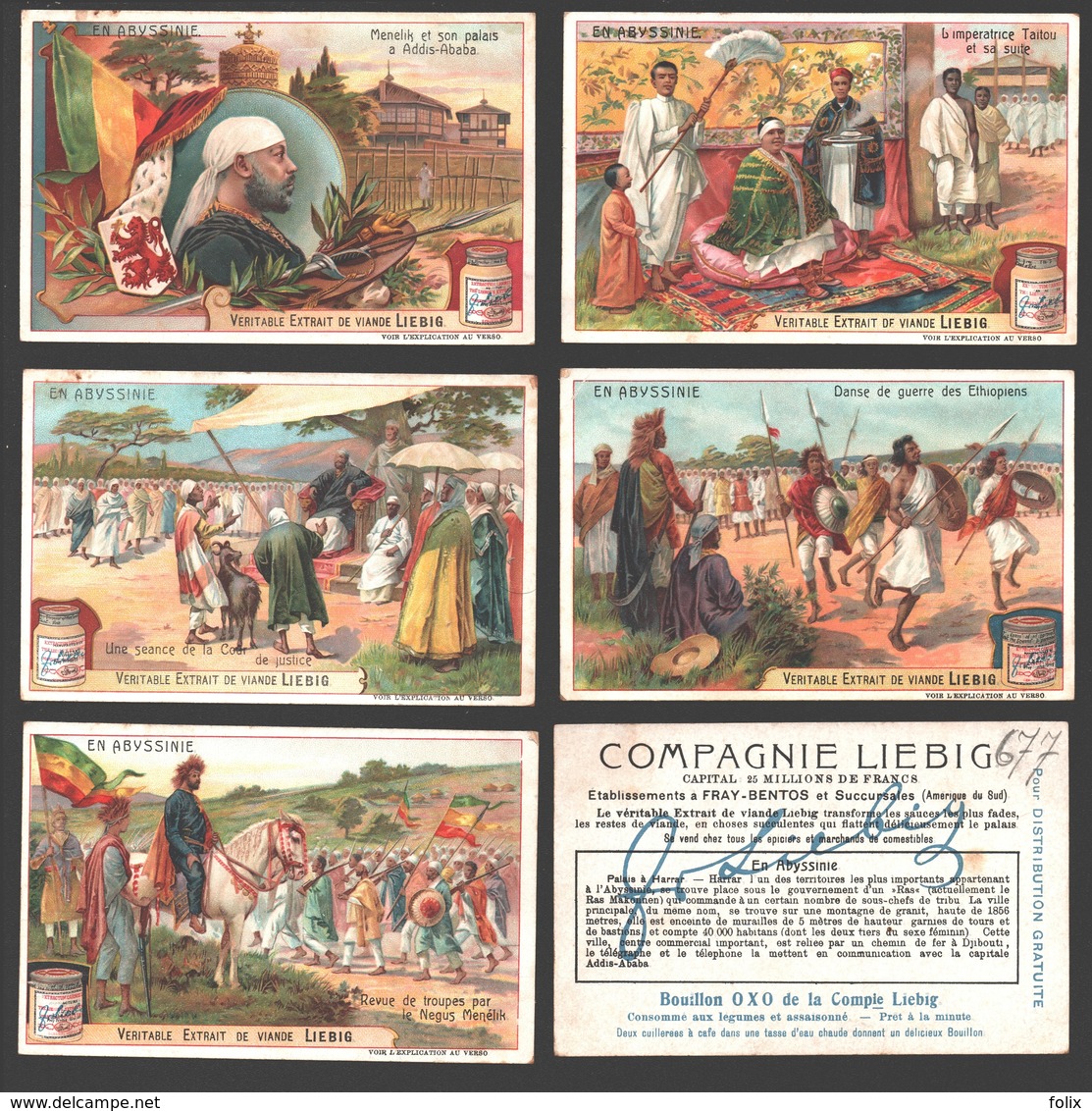 Liebig - Vintage Chromos - Series Of 6 / Série Complète - En Abyssinie - En Français - Liebig