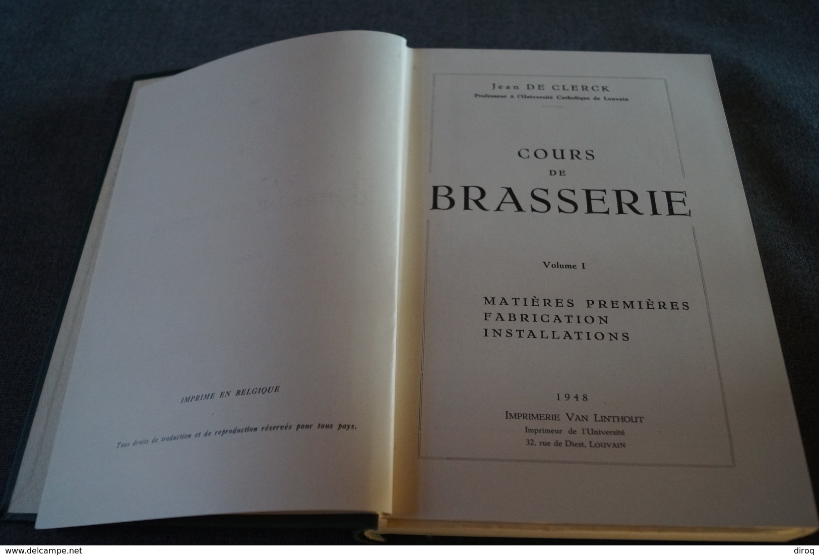 Bière,RARE Cours Brasseries,Jean De Clerck 1948, Complet 626 Pages,23 Cm. / 16 Cm. , - Documents Historiques