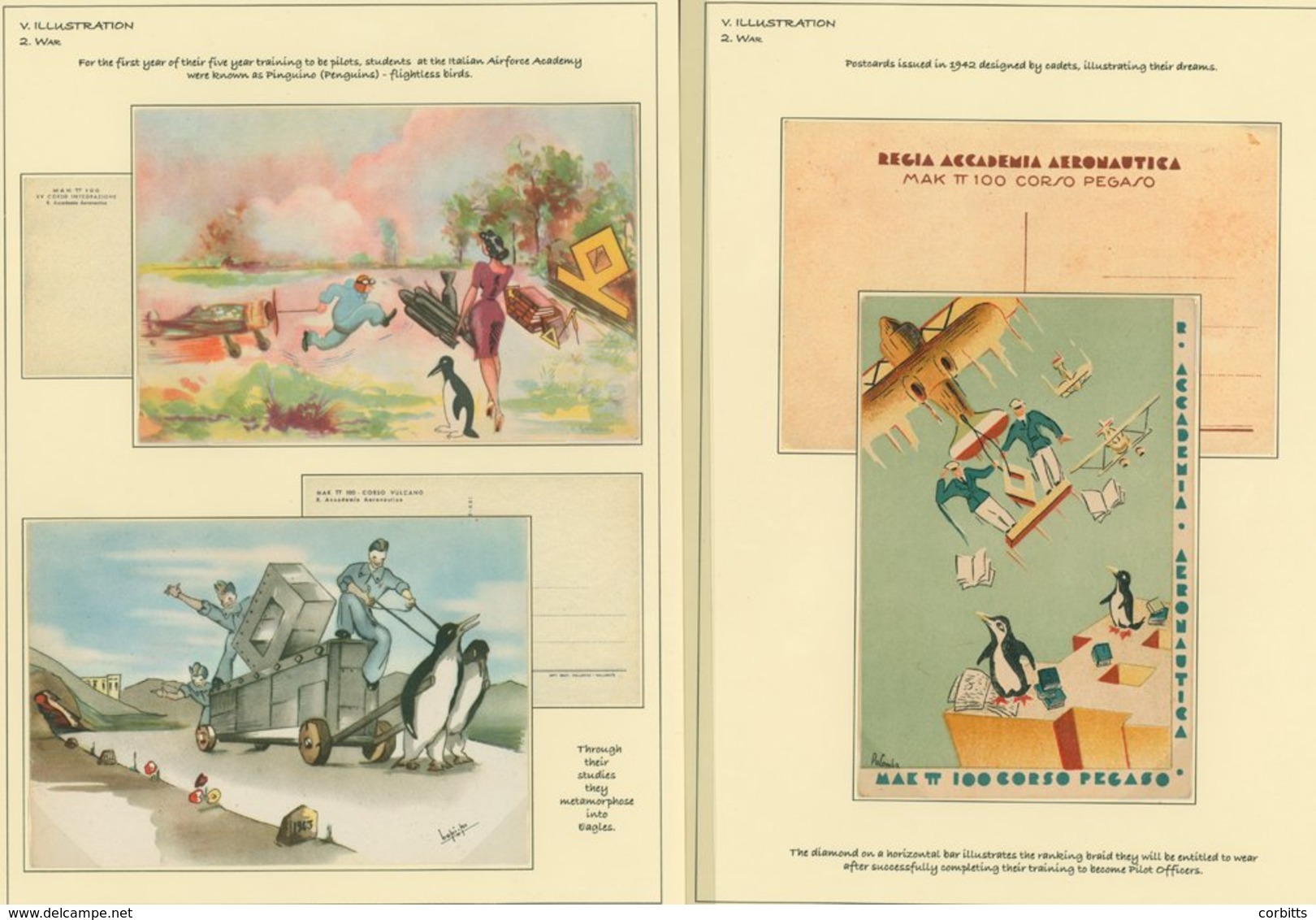 PENGUINS Italy - Three Attractive Unused Comic Postcards. For The First Year Of Their Five Year Training To Be Pilots, S - Sonstige & Ohne Zuordnung