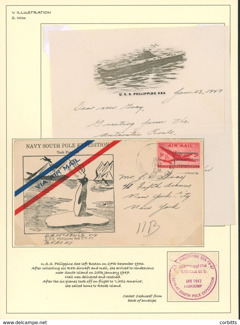 PENGUINS USA - Pair Of Operation Highjump Covers, The Exercise In The Antarctic Designed To Introduce American Troops To - Autres & Non Classés