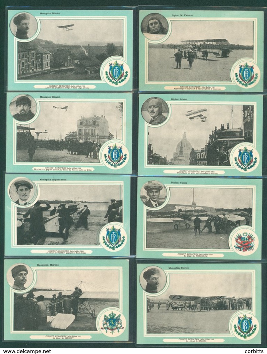 AVIATION Range Of Cards (20) Incl. 19 From The Same Series Depicting Aviators And Their Machines Taking Part In The Euro - Non Classés