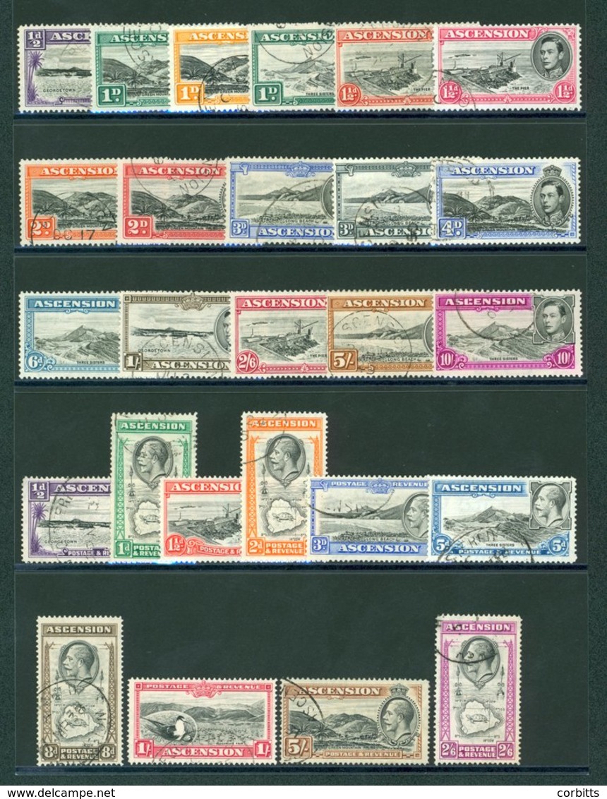 1934 Pictorial Defin Set, VFU (SG.21/30) & 1928 KGVI Defin Set, VFU (SG.38/47), Cat. £260. (26) - Autres & Non Classés