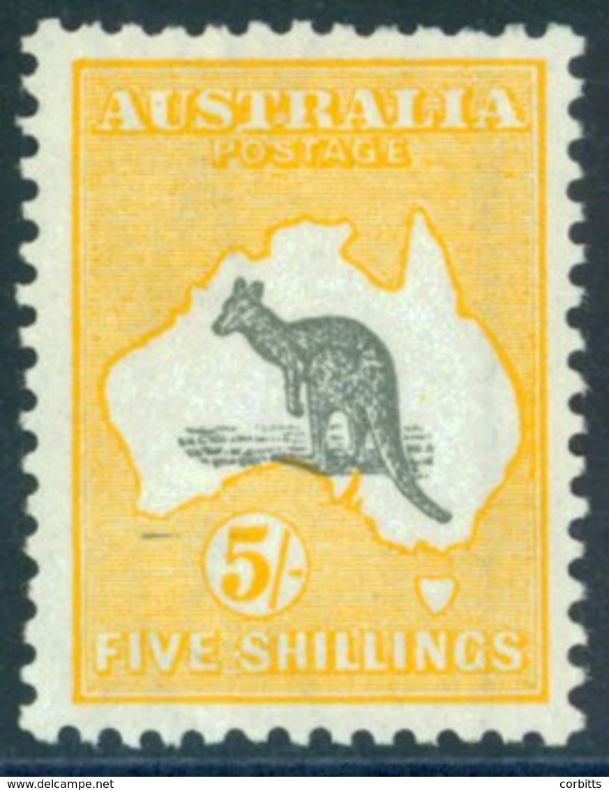 1918 5s Grey & Yellow, Fine M, SG.42. Cat. £275. - Sonstige & Ohne Zuordnung