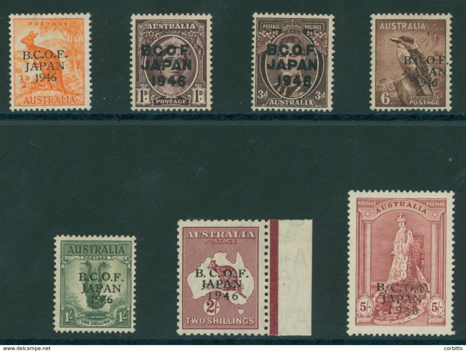 BRITISH COMMONWEALTH OCCUPATION FORCE JAPAN 1946 Optd Set UM, SG.J1/J7. Cat. £190. (7) - Sonstige & Ohne Zuordnung