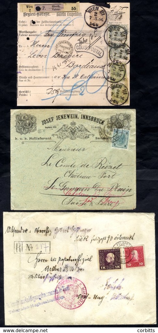 1834-1916 Selection Of Entires, Cards & Covers, Various Frankings & Cancels With 1916 Registered To Sofia Bearing 10l +  - Autres & Non Classés