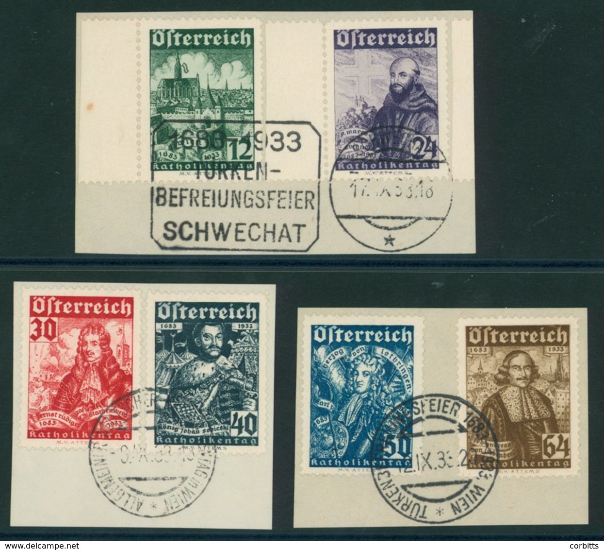 1933 250th Anniv Of Relief Of Vienna Set, VFU On Three Pieces, SG.706/11. Cat. £450. (6) - Sonstige & Ohne Zuordnung