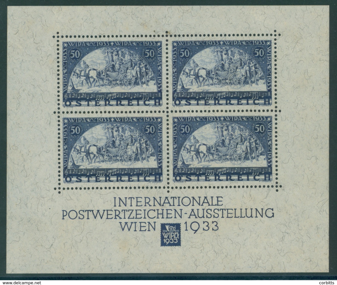 1933 WIPA Exhibition M/Sheet, Fine M (light Corner Bend & Couple Minor Tones), SG.MS705, Scarce. Cat. £4500. (1) - Sonstige & Ohne Zuordnung