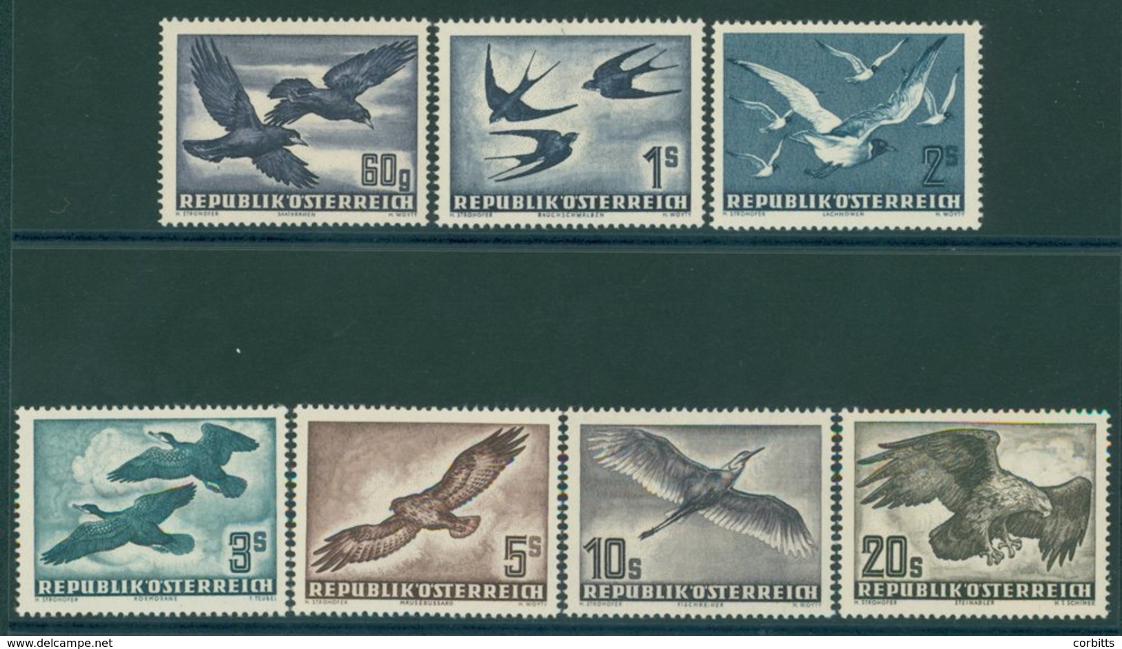 1950-53 Air 'Birds' Set UM, SG.1215/1221. Cat. £500. (7) - Autres & Non Classés