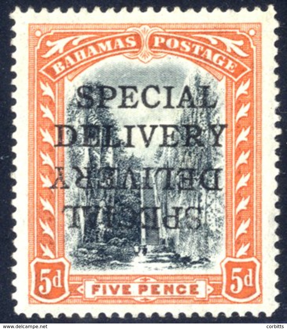 1916 SPECIAL DELIVERY 5d Black & Orange, Variety Ovpt Double, One Inverted M - Horizontal Gum Crease O/w Fine. Brandon C - Sonstige & Ohne Zuordnung