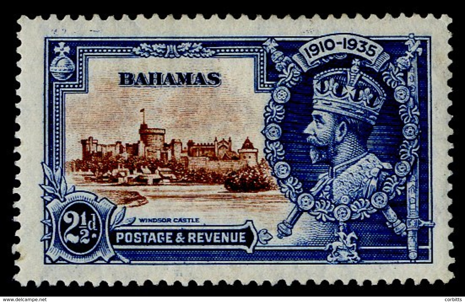 1935 Silver Jubilee 2½d Brown & Deep Blue, O.g, With 'diagonal Line By Turret' Variety, SG.142f. Cat. £180. - Sonstige & Ohne Zuordnung