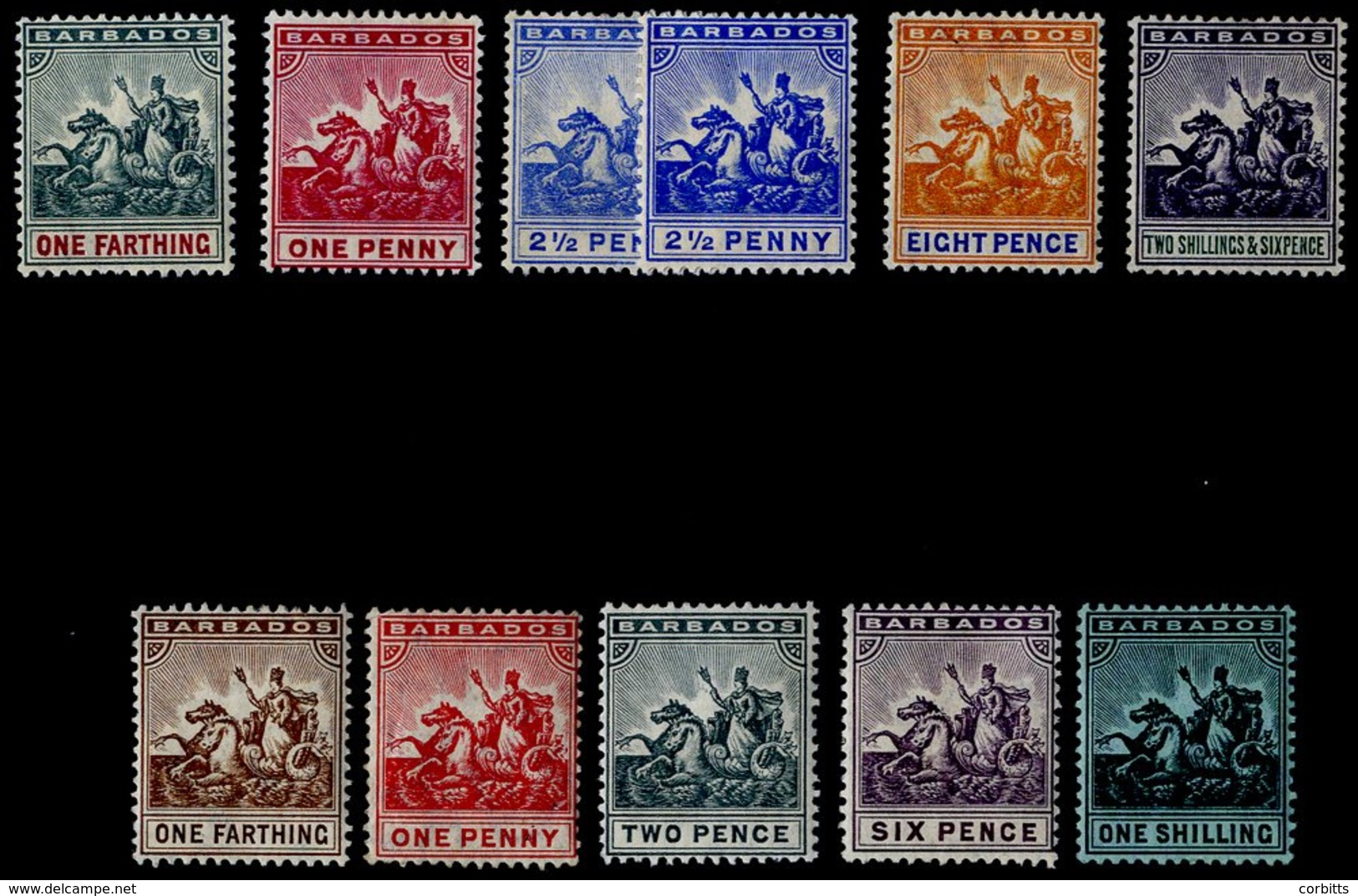 1905 MCCA Vals To 2/6d + Extra 2½d Shade, M, From SG.135/144, 1909 MCCA Set M, SG.163/9. Cat. £330. (11) - Sonstige & Ohne Zuordnung