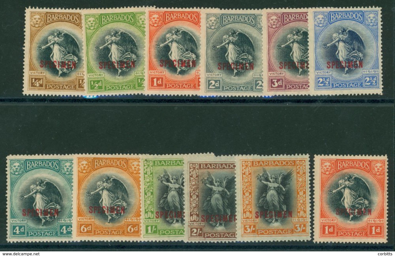 1920 Victory Set Optd SPECIMEN In Red, Fresh M, SG.201s/212s. Cat. £275 (12) - Sonstige & Ohne Zuordnung