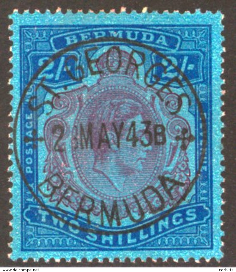 1938-53 2s Purple & Blue/deep Blue With 'gash In Chin' Variety, Superb U With Central Upright C.d.s. For St. Georges May - Sonstige & Ohne Zuordnung