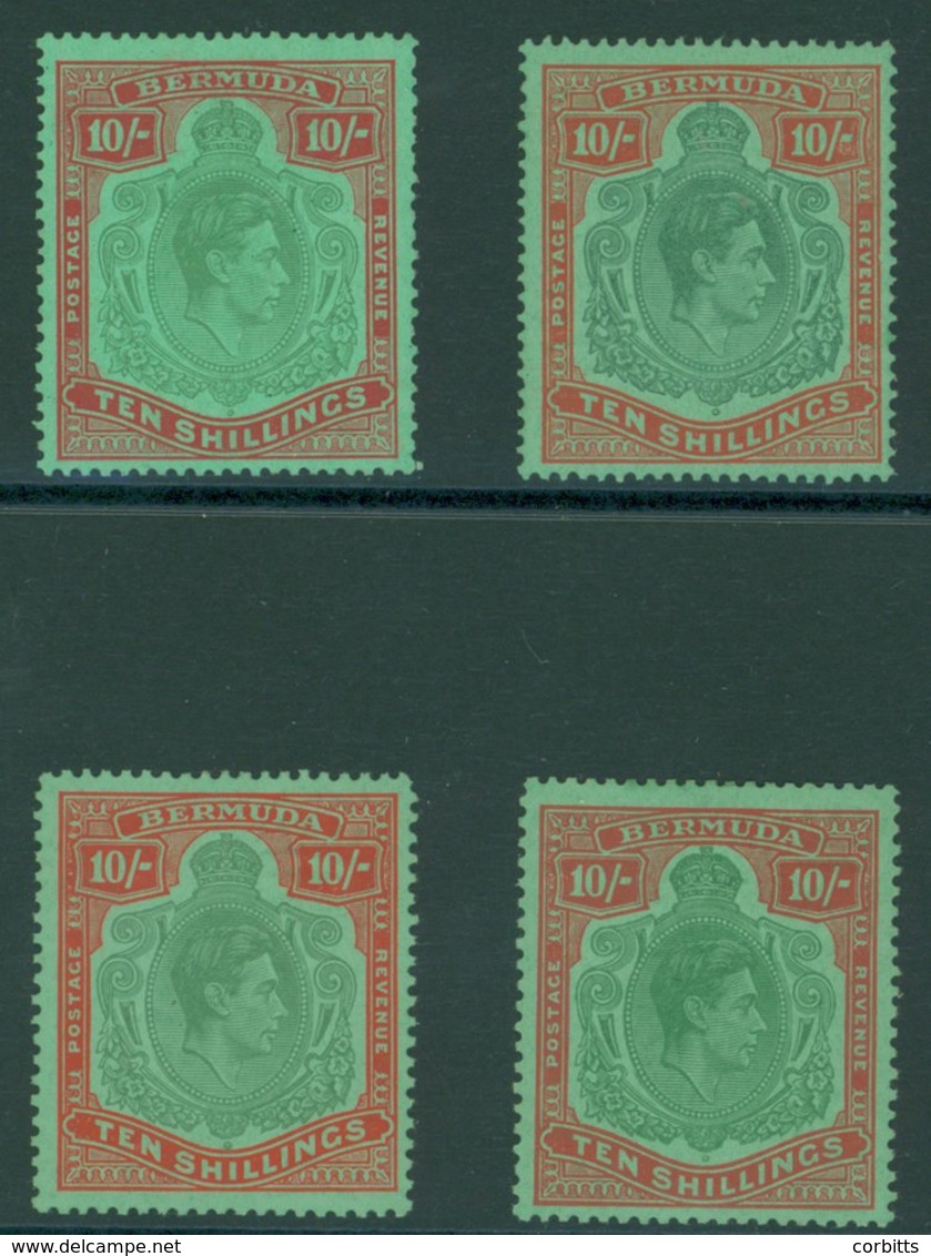 1938-53 10s, SG.119c/d/e & F, Fine M, Cat. £253. (4) - Sonstige & Ohne Zuordnung