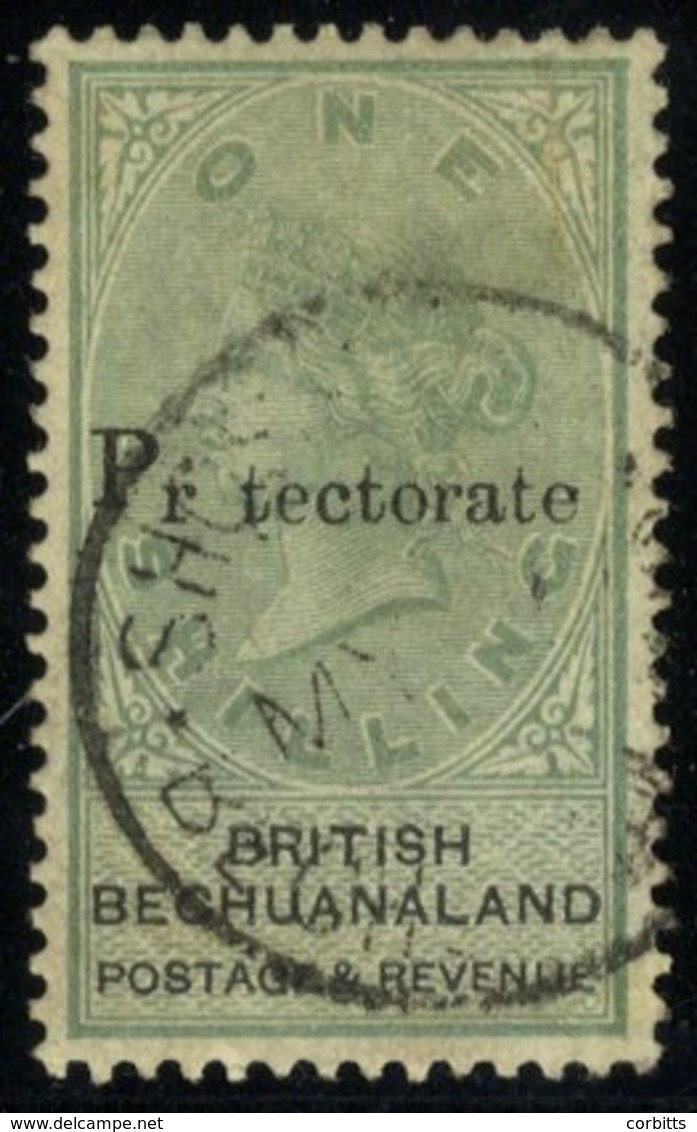 1888 1s Green & Black Wmk 'VR' Sideways, Optd Type 12 With Variety First 'O' Omitted, FU Wit Shoshong Cancel, A Little S - Sonstige & Ohne Zuordnung