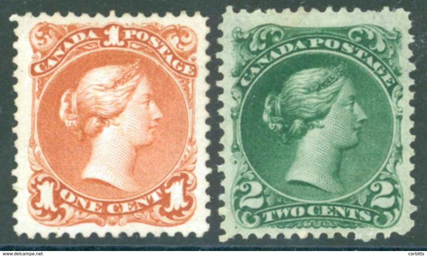 1868-90 1c & 2c Large Queens, Fine Unused Examples. - Sonstige & Ohne Zuordnung