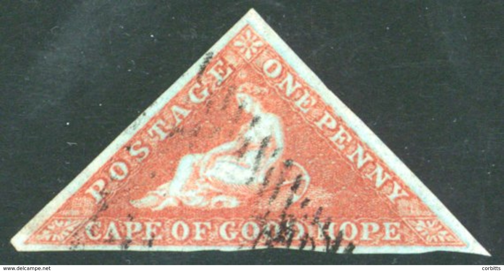 1853 1d Brown Red, Good Margins & Fine Triangular Cancel, SG.3a. Cat. £375 - Other & Unclassified