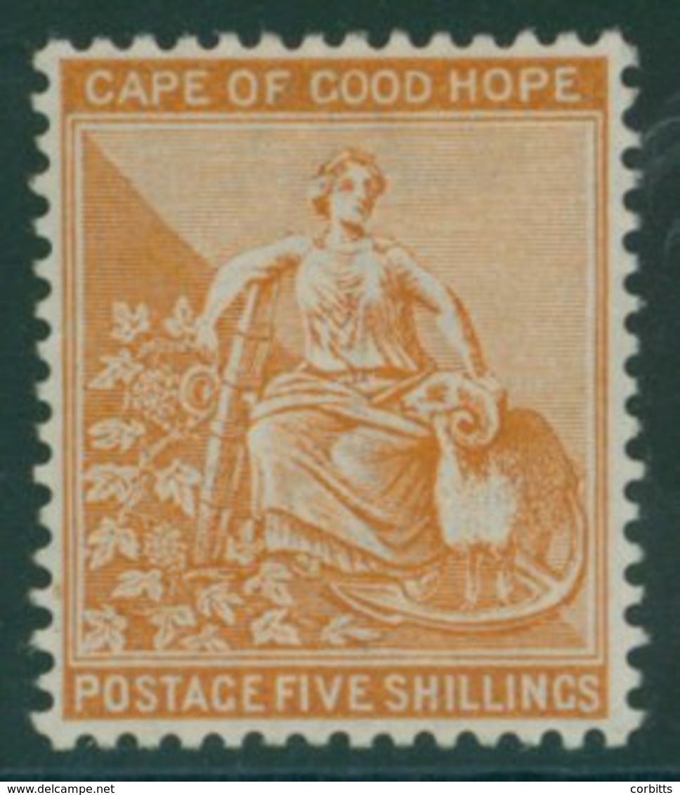 1887 Hope Seated 5s Orange, Fine M, SG.54. Cat. £180. (1) - Sonstige & Ohne Zuordnung