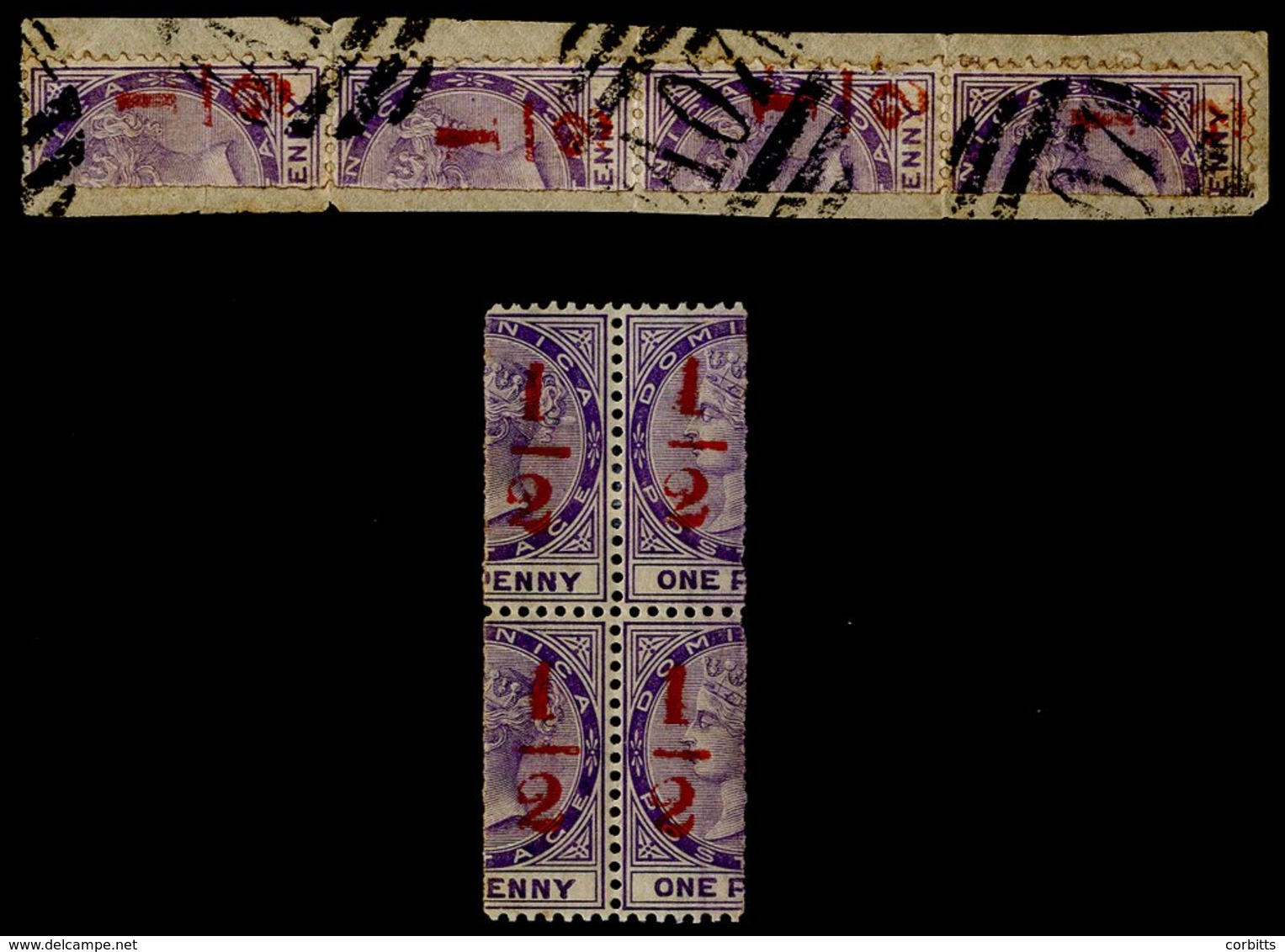 1882-83 Surch Type 3, ½(d) On Half 1d Lilac, Block Of Four, A Little Toned, Upper Pair Large Part O.g, Otherwise UM, Als - Sonstige & Ohne Zuordnung