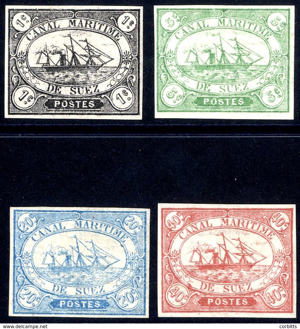 Suez Canal 1868 Set Of Four Superb With Original Gum And Good Margins, Very Fresh And Rarely Seen So Fine. SG.1/4. (Ex.  - Autres & Non Classés