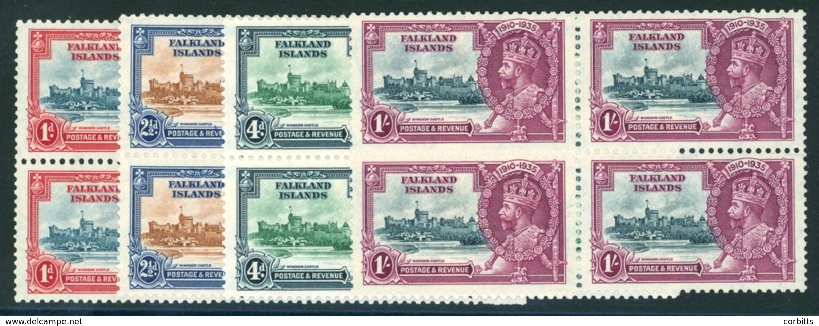 1935 Silver Jubilee Set In UM Blocks Of Four. SG.139/142. Cat. £192. (16) - Autres & Non Classés