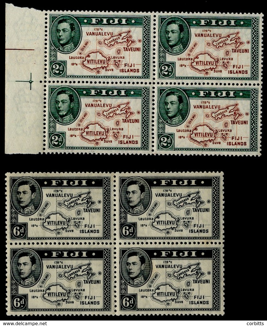 1938 2d Brown & Green Die I, P13½ UM Block Of Four (gum Toned) SG.253, Also 6d Black Die I. P.13 X 12 UM Block Of Four A - Sonstige & Ohne Zuordnung