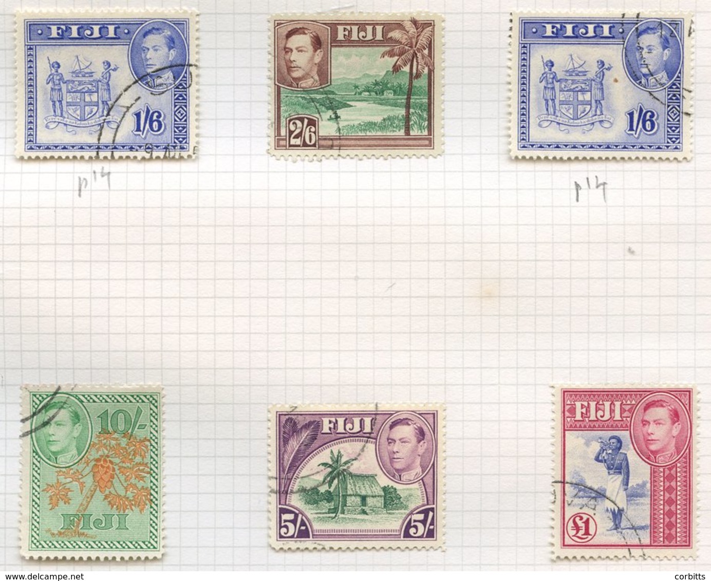 1938-59 M & U Range On Leaves From 1938 KGVI Defins M Vals To 5s Incl. Some Perf Variations, A Complete Set FU, 1954 QEI - Sonstige & Ohne Zuordnung