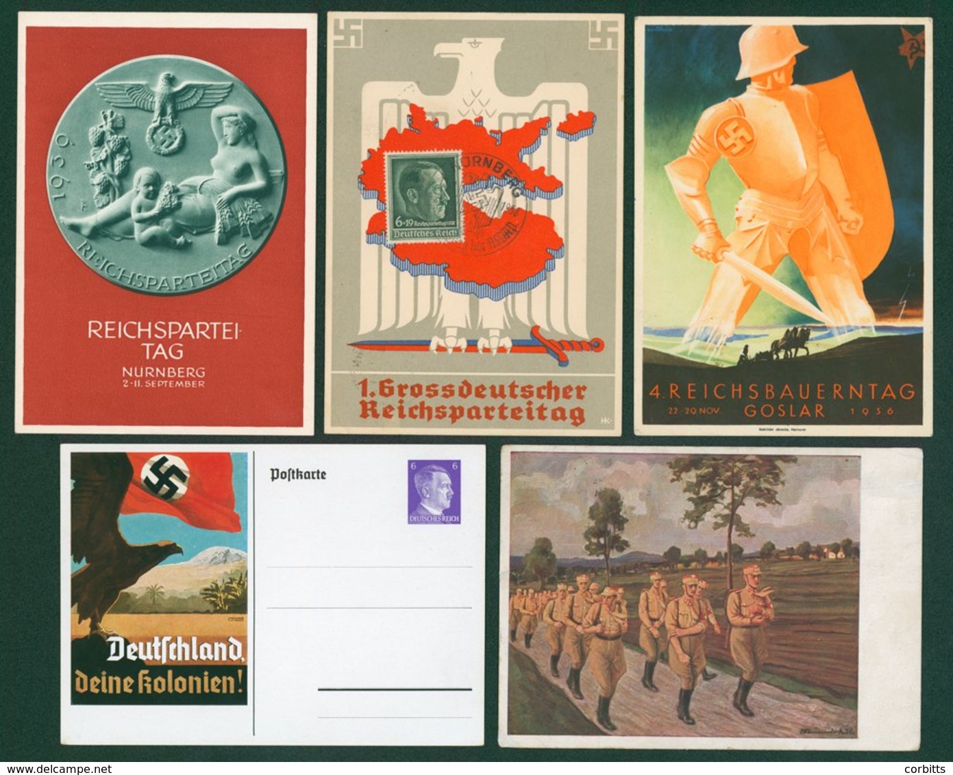 1936-39 Propaganda Cards (5) Incl. 1936 Nov Goslar Commemorating The 4th National Farmer's Day (scarce Card), 1938 Natio - Sonstige & Ohne Zuordnung