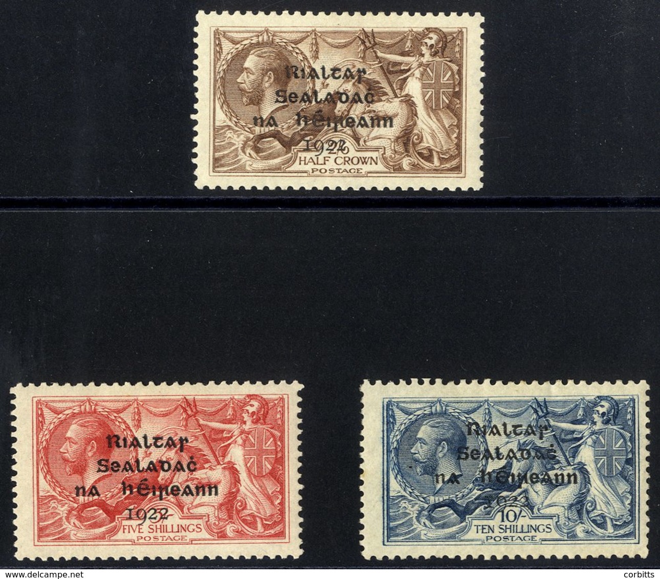 1922 Dollard 2/6d, 5s & 10s Seahorses M From SG.17/21. Cat. £300. (3) - Sonstige & Ohne Zuordnung