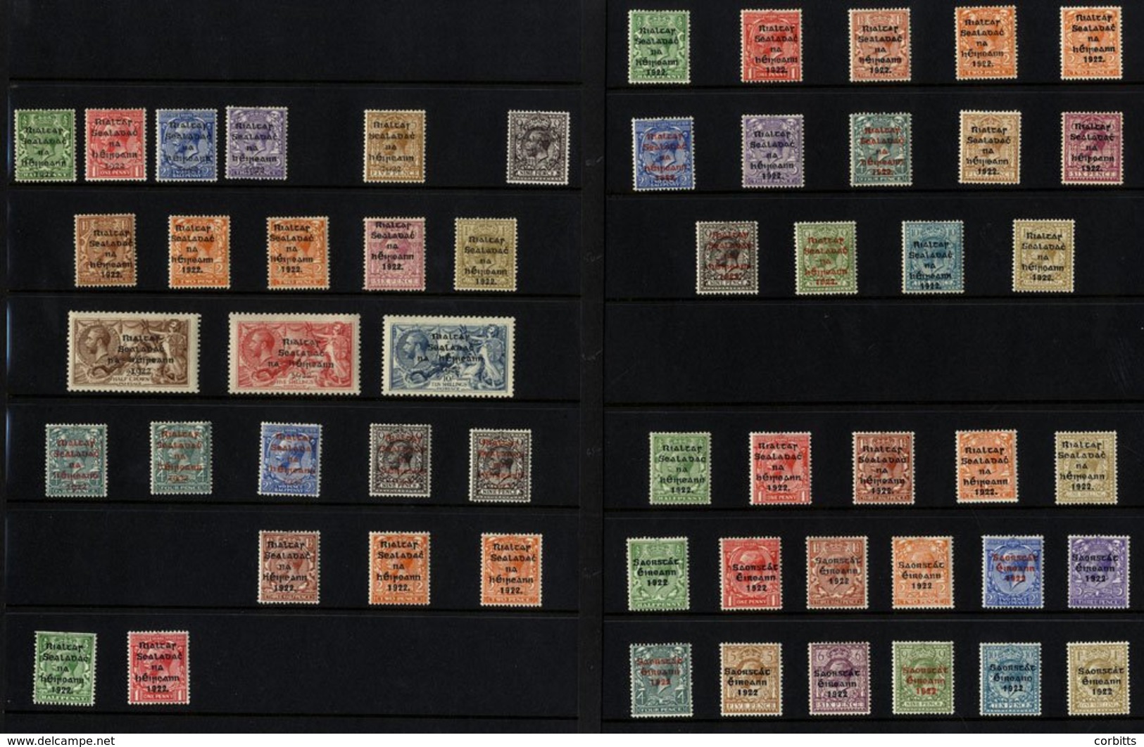 1922-1985 M Collection On Hagner Leaves From 1922 Feb Dollard To 9d With Black And Red Opts, Thom 1½d To 1s Set, 1922 Th - Sonstige & Ohne Zuordnung