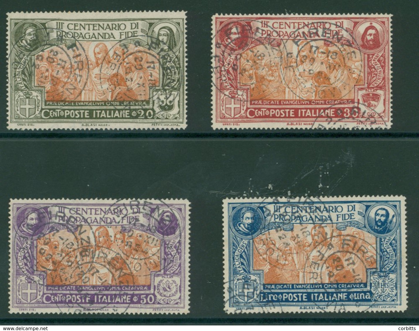 1923 Tercentenary Of Congregation Set, Each Bears Firenze Double Ring D/stamps (two Or Three Strikes On Each), SG.129/13 - Sonstige & Ohne Zuordnung