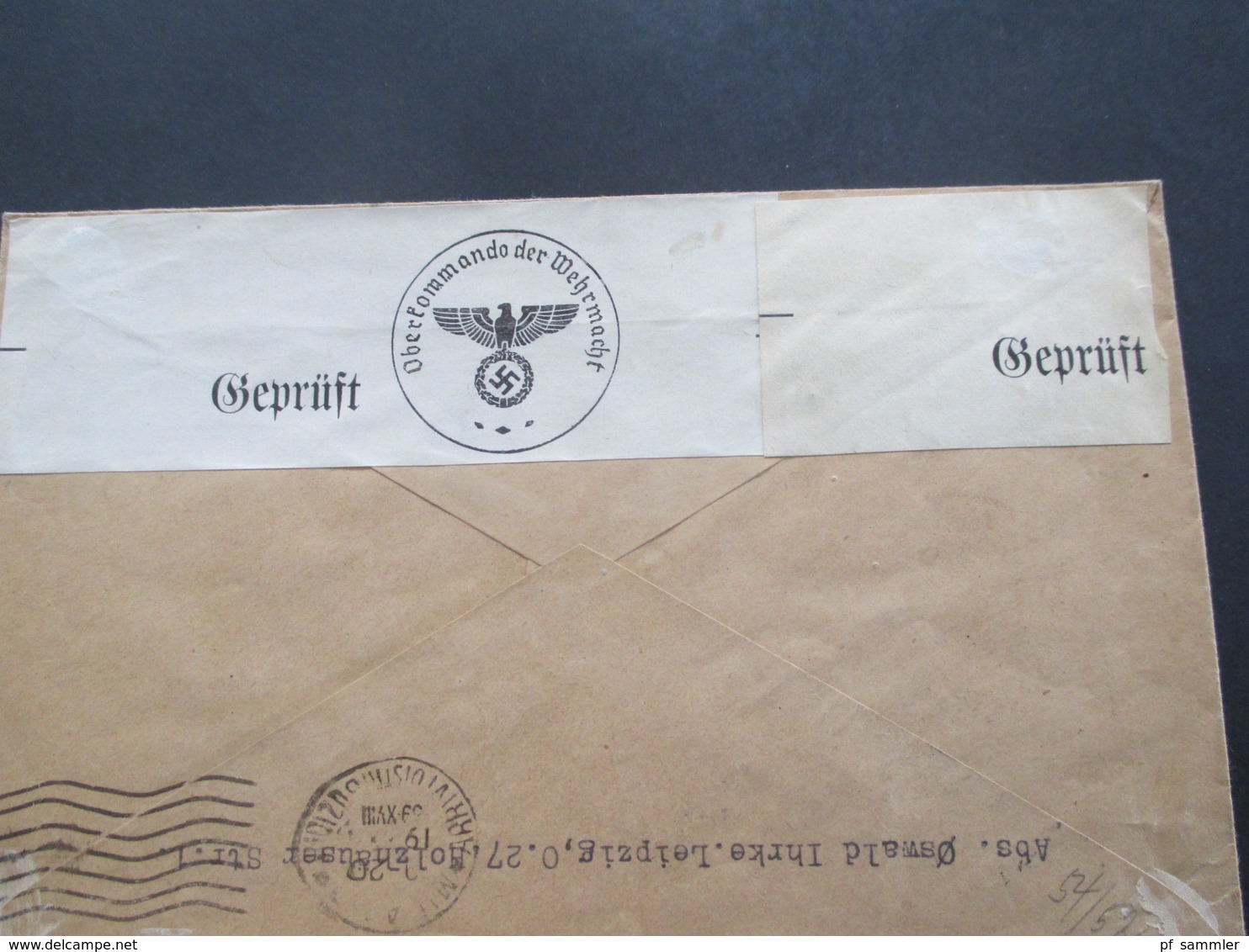 3. Reich 1939 Kameradschaftsblock Der Reichspost Nr. 712 MiF Leipzig Reichsmessestadt Nach Mailand OKW Geprüft - Briefe U. Dokumente