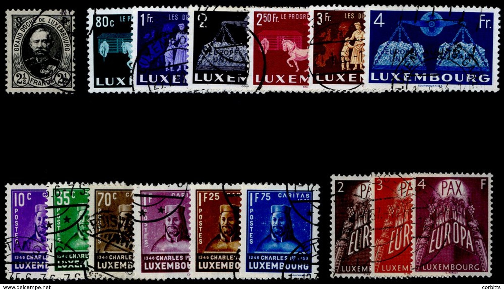 1893 S.P. Opt. On 2½f Black VFU, SG.0196, 1935 Child Welfare Set VFU, SG.341/6, 194 United Europe Set VFU, SG.543/8, 195 - Sonstige & Ohne Zuordnung