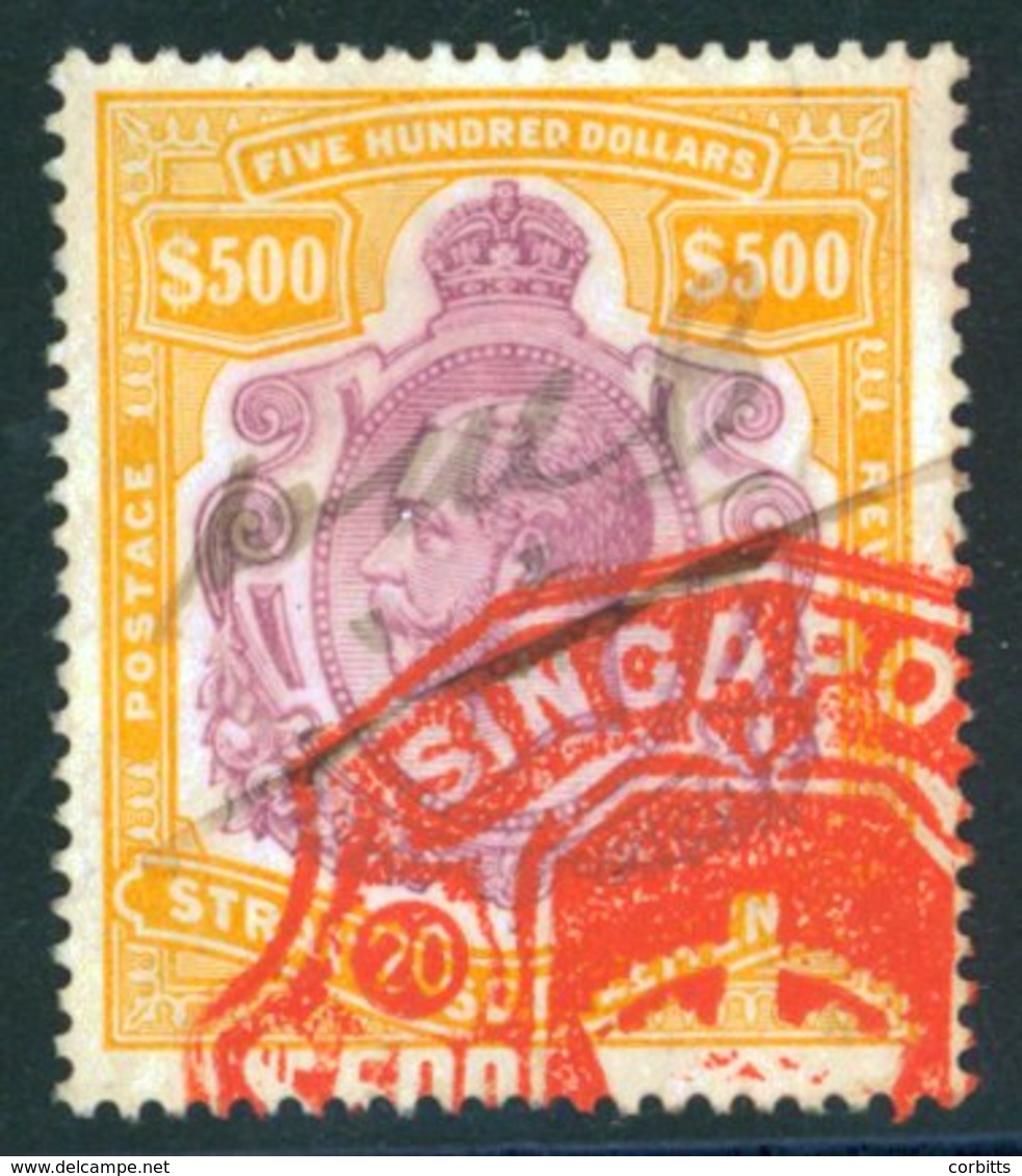 1912-13 MCCA $500 Purple & Orange Brown (SG.215) Fiscally Used By Part Embossed Singapore Seal In Red And Manuscript Ini - Sonstige & Ohne Zuordnung