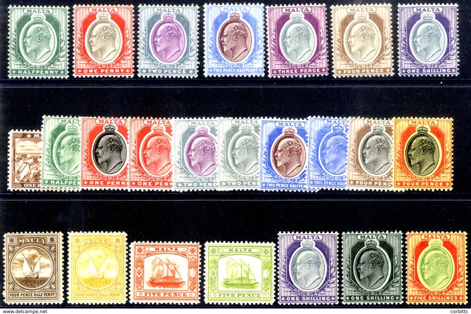 1903-04 CCA Set M SG.38/44, 1904-14 MCCA Set M. Cat. £430. (24) - Sonstige & Ohne Zuordnung