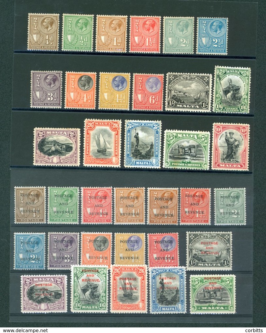 1928 Optd Set To 5s Fine M, SG.174/91 Also 1930 Postage & Revenue Set M, Odd Heavy Hinge, SG.193/209. Cat. £380. (35) - Sonstige & Ohne Zuordnung