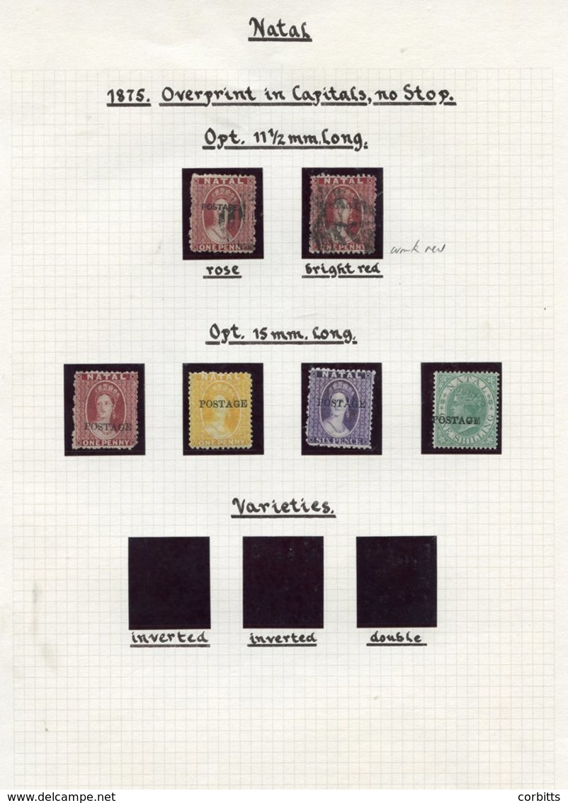 1875-76 Sans-serif Overprint 1d, Two Shades, One With Wmk Reversed U & Seriffed Ovpt 1d (both) Rose Has Blunt Corner, 6d - Sonstige & Ohne Zuordnung