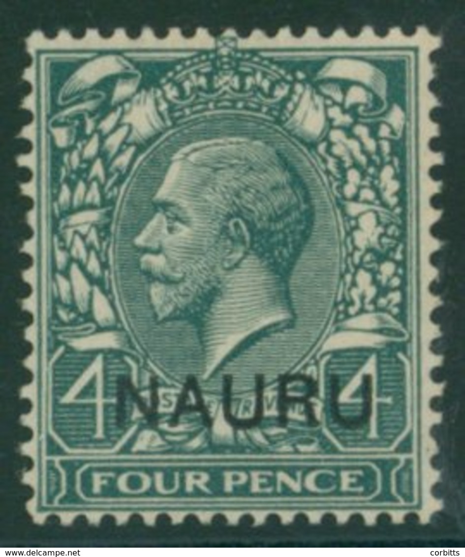 1916-23 4d Slate Green Overprinted With Double Opt, One Albino Fine M, SG.86. Cat. £225. (1) - Sonstige & Ohne Zuordnung