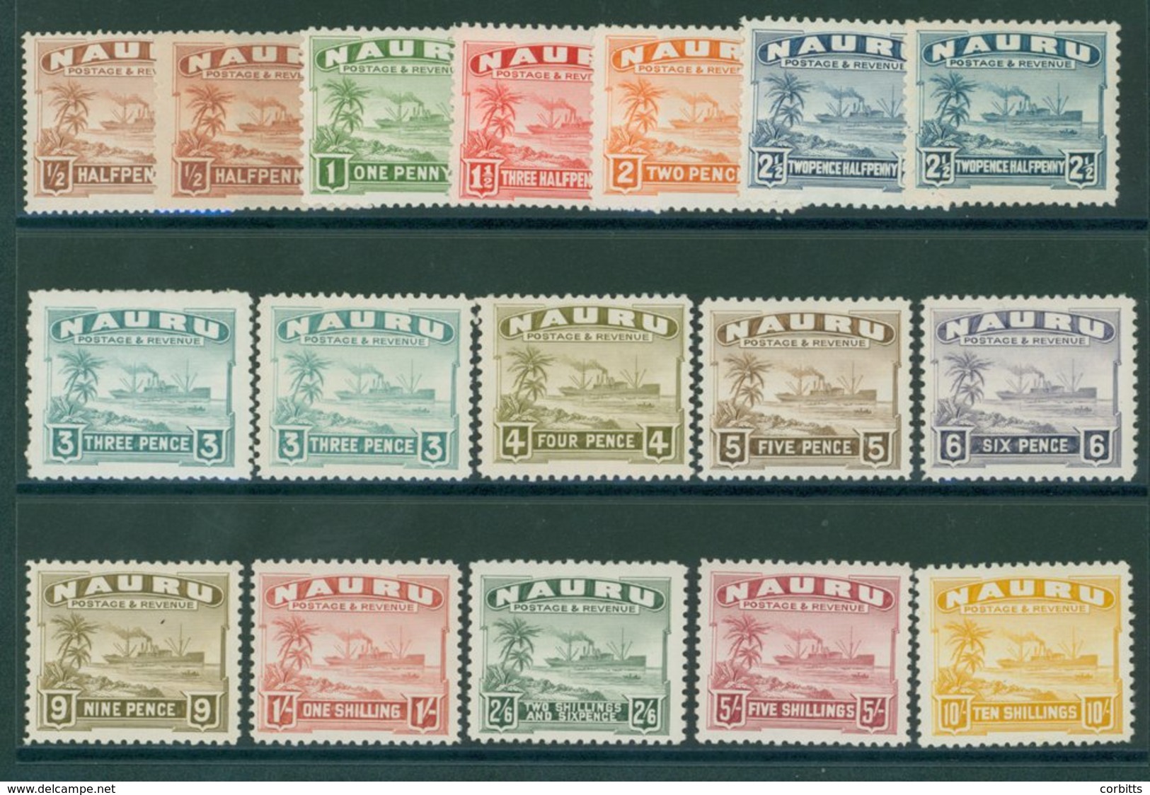 1937-48 Defin Set On Shiny Surfaced White Paper, Fine M, (odd Extra Value) SG.26B/39B. Cat. £200+. (17) - Sonstige & Ohne Zuordnung