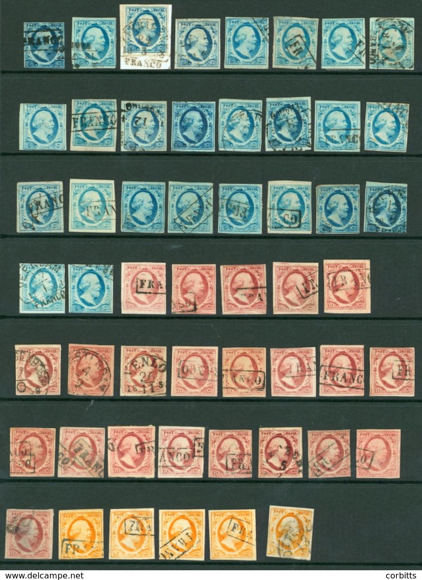 1852-63 5c Blue An Unused Four Margined Single Part O.g. Plus 25 Used Singles Generally Good Condition Many Shades And M - Sonstige & Ohne Zuordnung