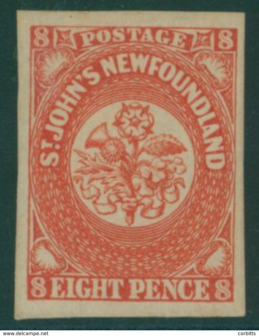 1857-64 Thick Machine Made Paper 8d Scarlet-vermilion, Four Good To Large Margins, Fresh Part O.g., SG.8. Cat. £400. (1) - Sonstige & Ohne Zuordnung