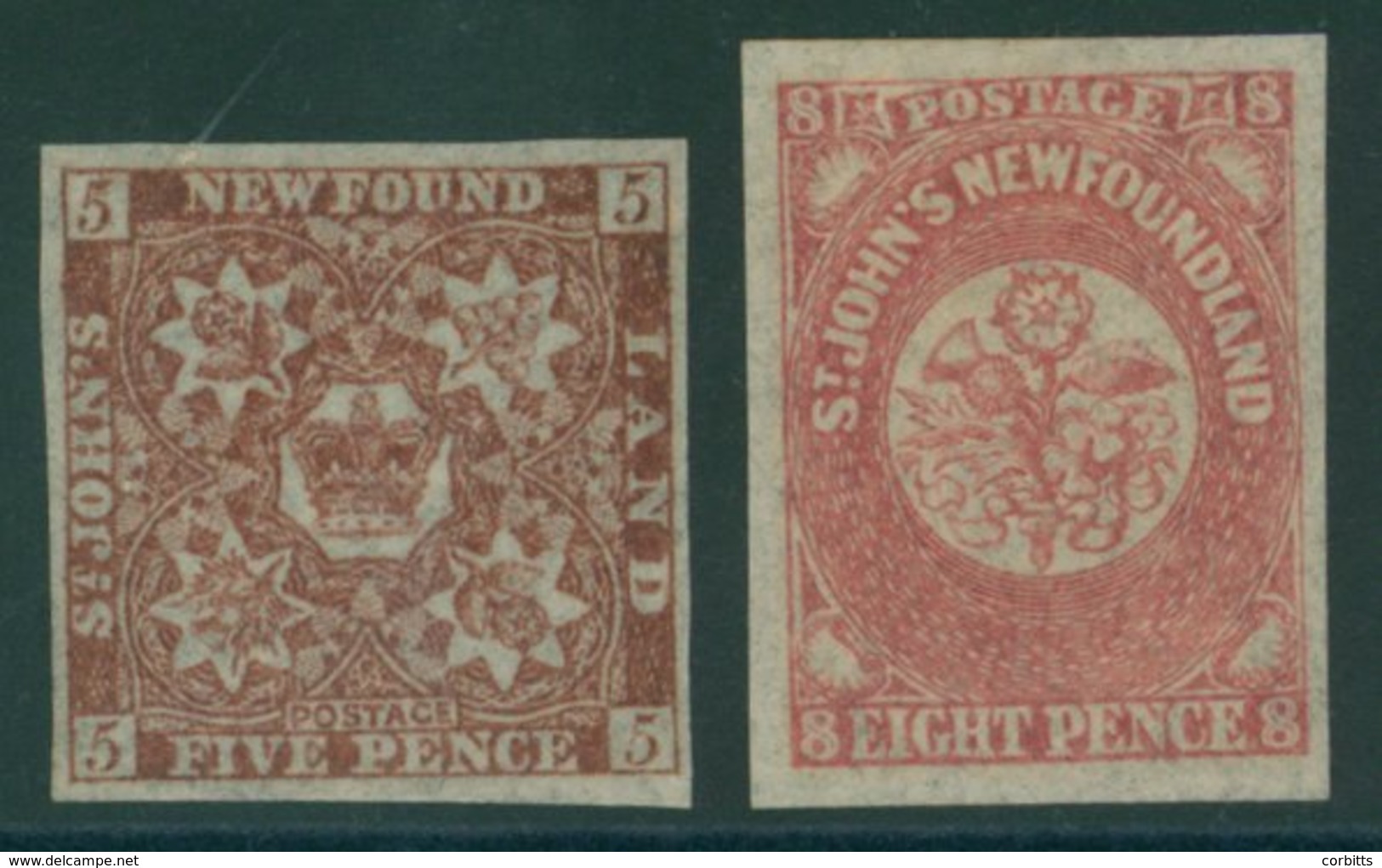 1862-64 Handmade Paper 5d Red-brown, Four Good Margins, Fresh M, SG.19a, Also 8d Rose-lake, Four Good To Large Margins,  - Sonstige & Ohne Zuordnung