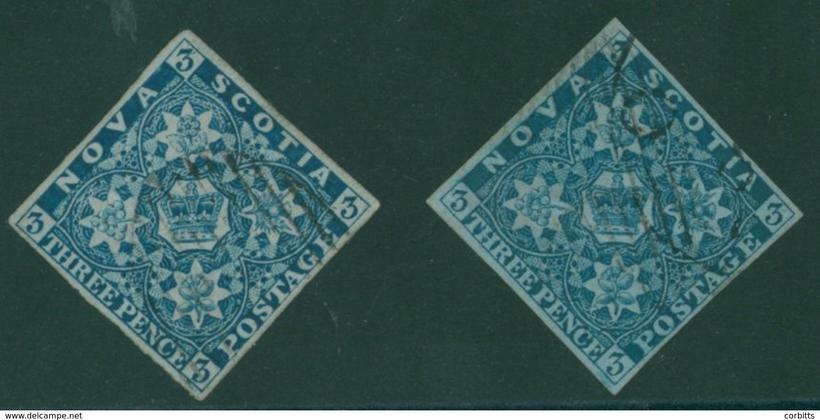 1851-60 3d Deep Blue & 3d Pale Blue (SG.2 & 4), Both With Four Margins & Fine Barred Oval Cancels. Cat. £320. (2) - Sonstige & Ohne Zuordnung