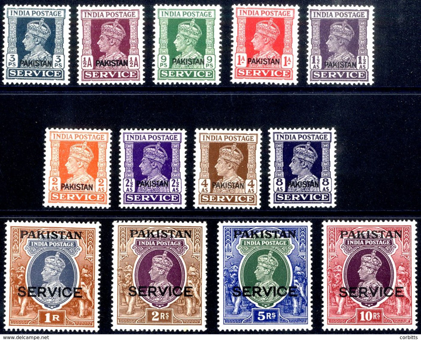 1947 'Service' Official Set UM. SG.01/013. Cat. £140 (13) - Andere & Zonder Classificatie