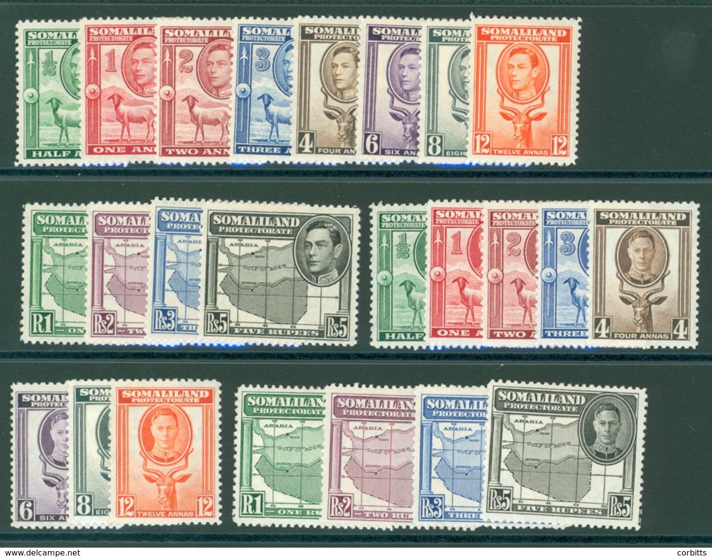 1938 & 1942 KGVI Definitive Sets Complete Both M, SG.93/104, 105/16. Cat. £200. (24) - Sonstige & Ohne Zuordnung