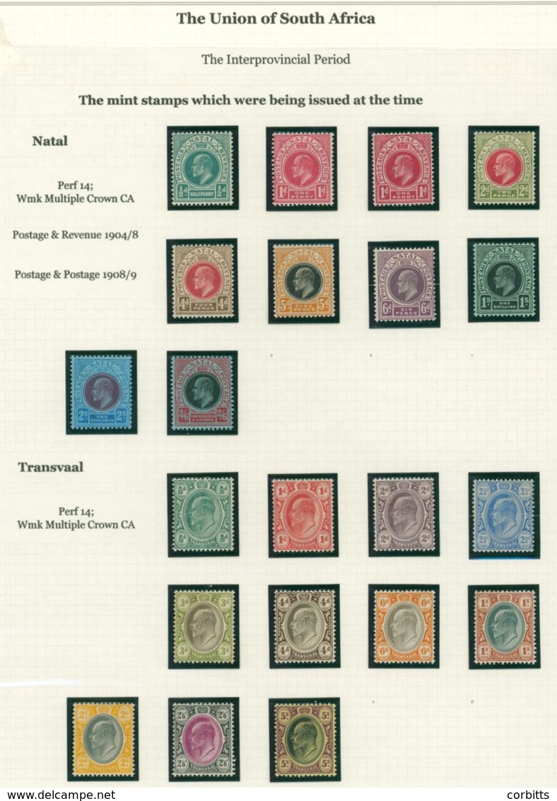 KEVII M & U (Interprovincial) Collection, With Mint Cape, Natal, O.R.C & Transvaal To 5s Values, Natal 1904-08 1d Bookle - Sonstige & Ohne Zuordnung