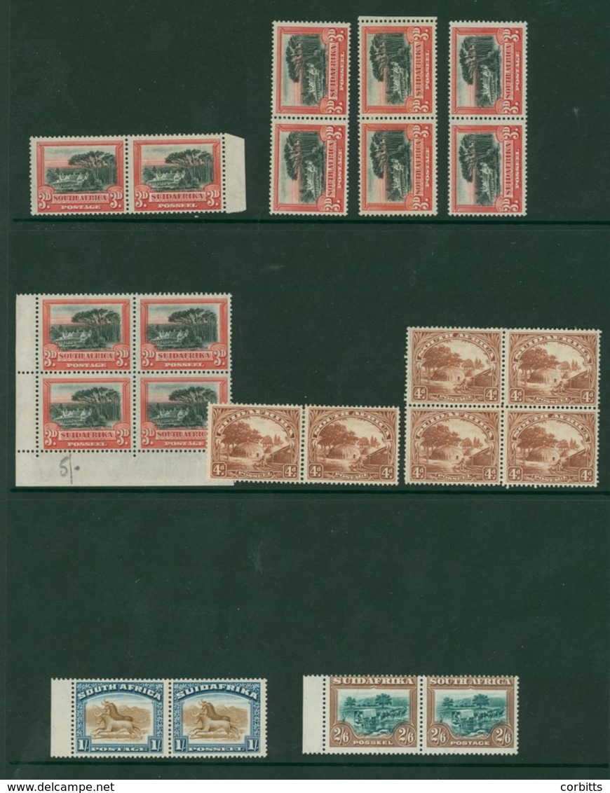 1927-30 London Pictorials M & U Range, Inch Perf 14 All Values To 1s & 10s M, 3d Corner Marginal Block Of Four Mint, Pl. - Sonstige & Ohne Zuordnung