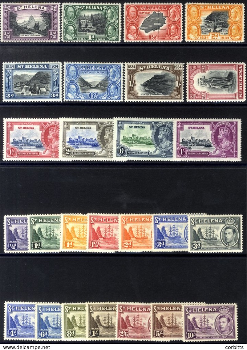 1934 Centenary Set To 2/6d (½d Value Some Tones On Top Perfs), SG.114/121, 1935 Silver Jubilee Set M, 1938 KGVI Def. Set - Autres & Non Classés